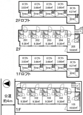 間取り図　中央線「荻窪」駅 一棟売アパート 間取り図
